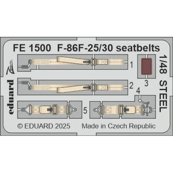 1/48 Eduard F-86F-25/30 seatbelts STEEL Zoom set for AIRFIX