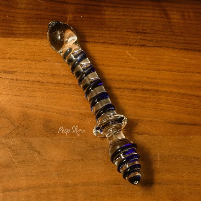 10″ Mr. Swirly Double Ended Glass Dildo & Butt Plug