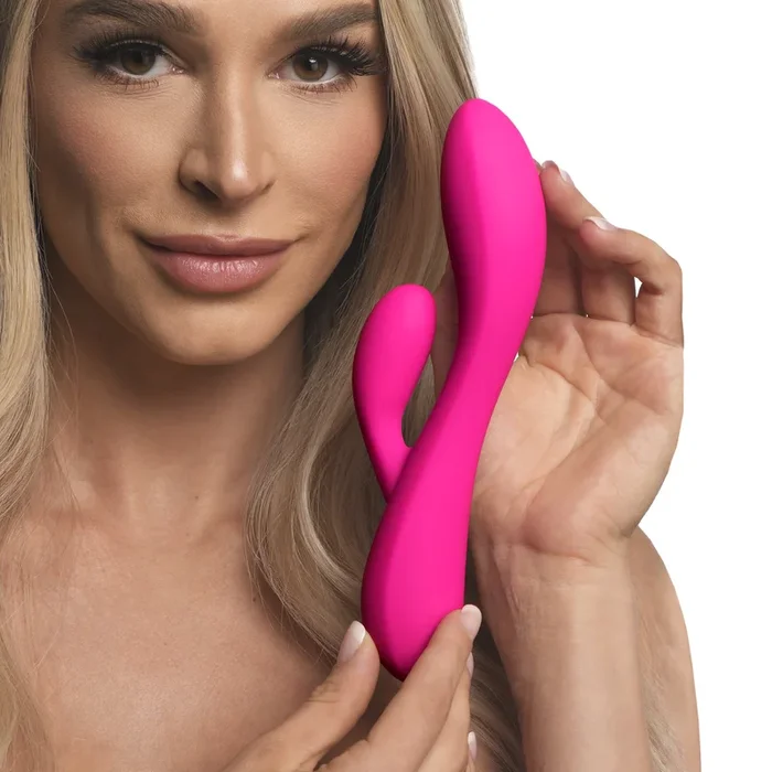 10X Flexible Silicone Rabbit Vibrator – Pink