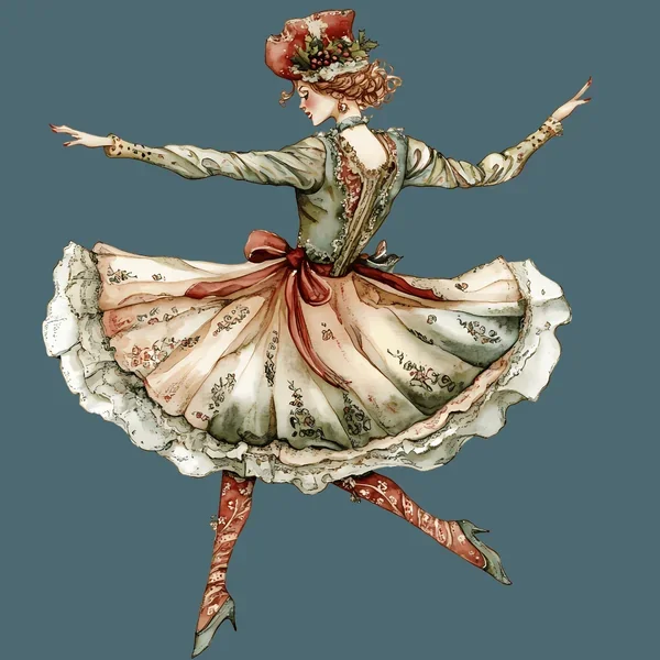 12 Days of Christmas Lady Dancing in Heels DTF (direct-to-film) Transfer