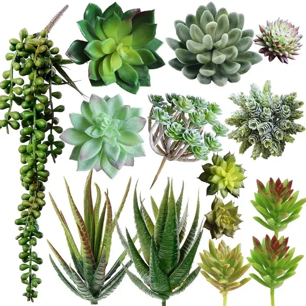 14 Pcs Unpotted Artificial Succulents Plants Bulk Assorted Faux Succulents In