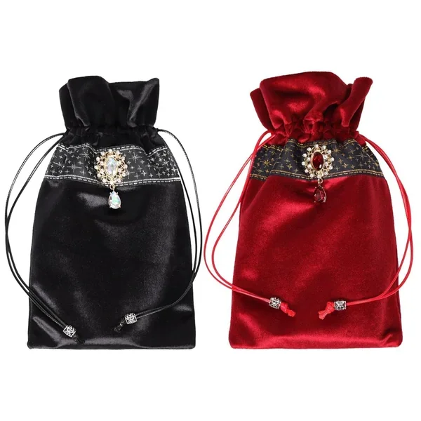 2 Pcs Large Tarot Cards Velure Bag Dungeons And Dragons Gifts Blue Divination