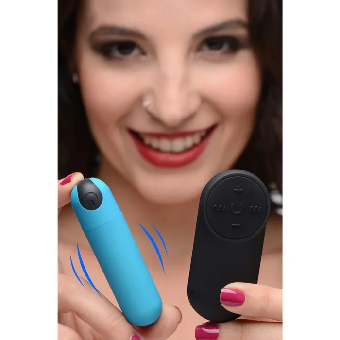21X Vibrating Bullet with Remote Control – Blue