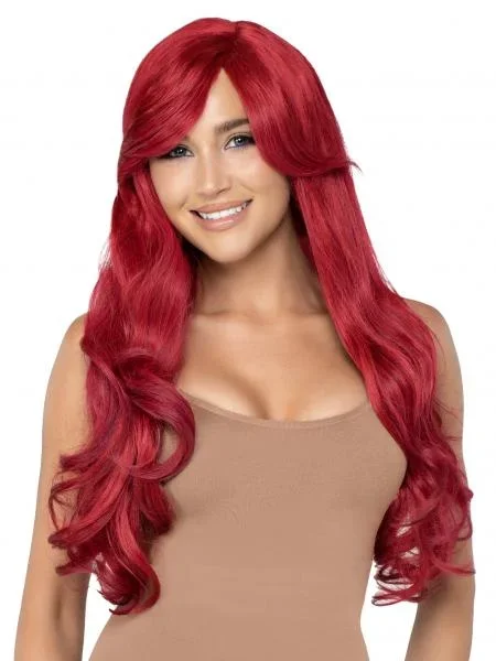 27″ Long Wavy Wig – Red – One Size