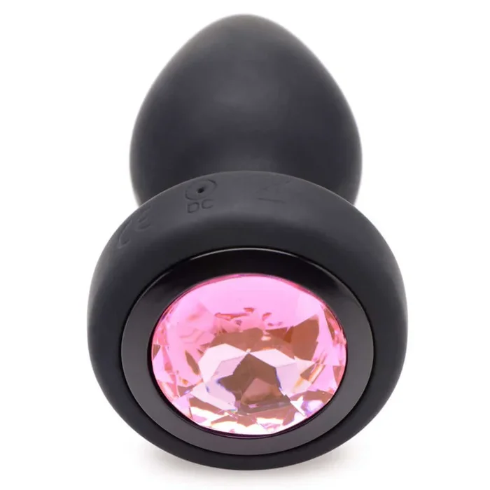 28x Silicone Vibrating Pink Gem Anal Plug With Remote – Small
