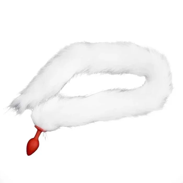 33″ White Cat Tail Silicone Plug