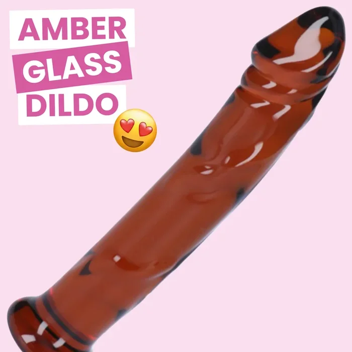 6.5 Inch Amber Glass Dildo