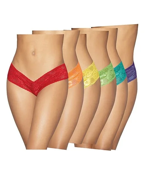 6 Pc Low Rise Neon Pride Panty Pack Asst. Colors One Size Fits Most