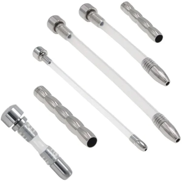 6 Pcs Urethra Trainer Set Chastity Lock Accessories Chastity Device Sex Toy Sound Urethral Plug Urethral Toy Urethral Masturbation Stick Catheter Sound Penis Plug Male Urethra Stimulation