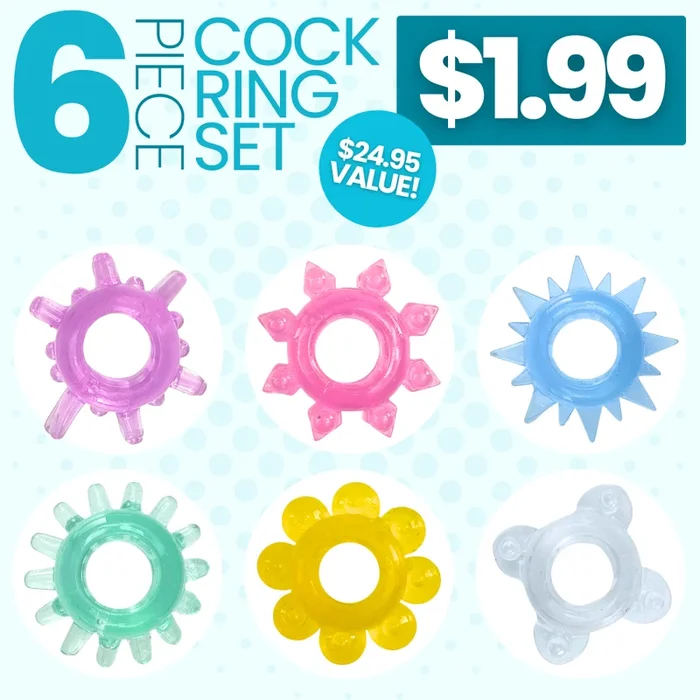 6 Piece Cock Ring Set – Get and Stay Hard, Boost Your Stamina, and Amplify Your Orgasms!