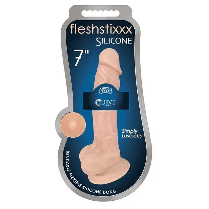 7 Inch Fleshstixxx Silicone Dildo W/o Balls – Vanilla