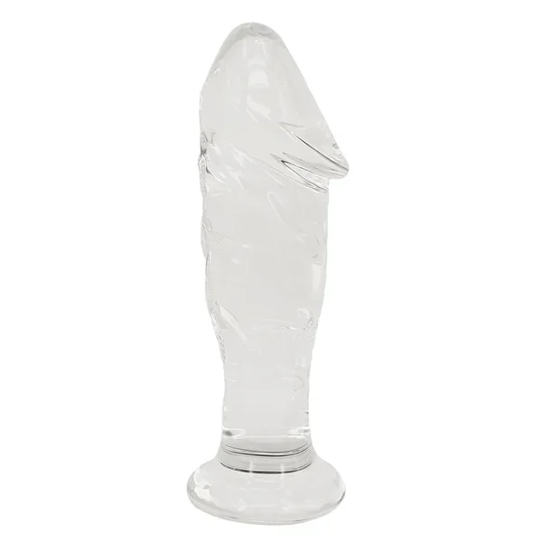 7 Inches Glass Pleasure Penis Wand Crystal Massager, Heavy Simulation Dildo Butt Plug