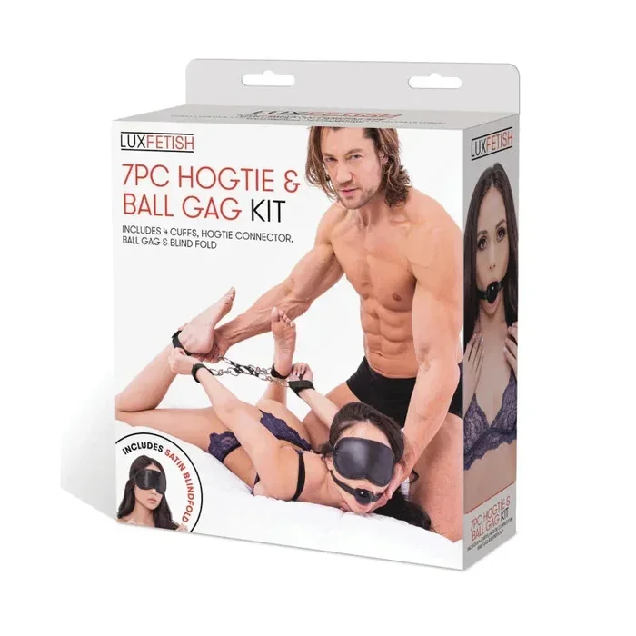 7 Pc Hogtie and Ball Gag Kit – Black