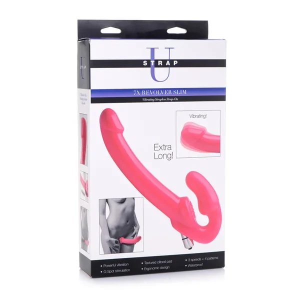 7X Revolver Slim Vibrating Strapless Strap-On