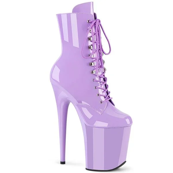 8″ Platform Lace-up Ankle Boot – Lavender –