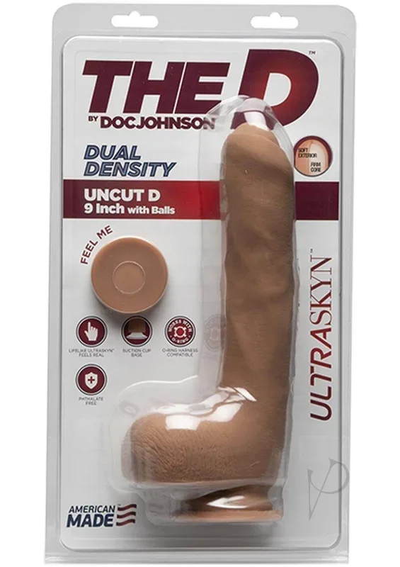 9-Inch Caramel Uncut Dildo with Balls – Realistic Dual Density ULTRASKYN Pleasure