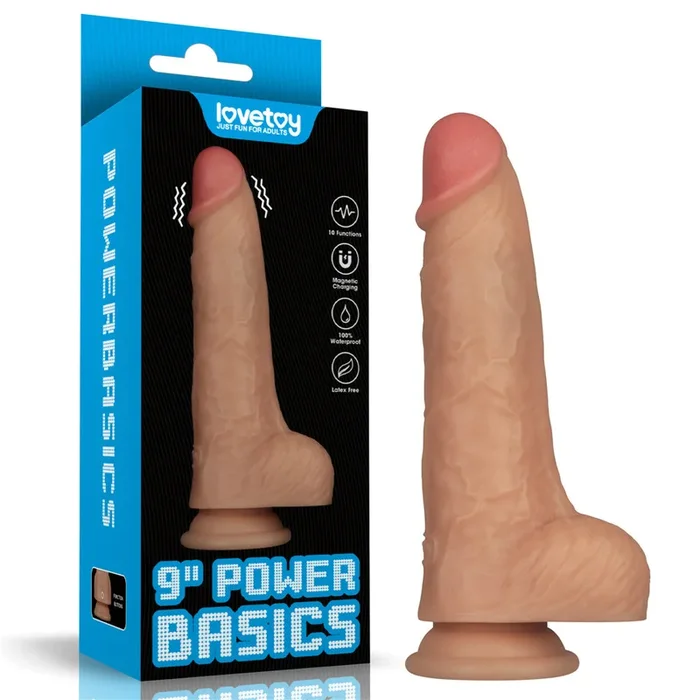 9 Inch Power Basics – Flesh 23 cm USB Rechargeable Vibrating Dong