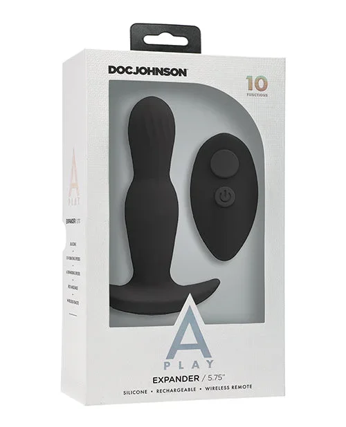 A Play Expander Rechargeable Silicone Anal Plug w/Remote – Black