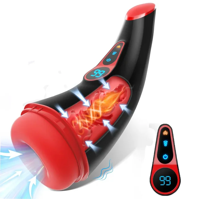 Acmejoy – Blowhorn 9 Suction & Vibration Heating Stroker with Voice & LCD Display