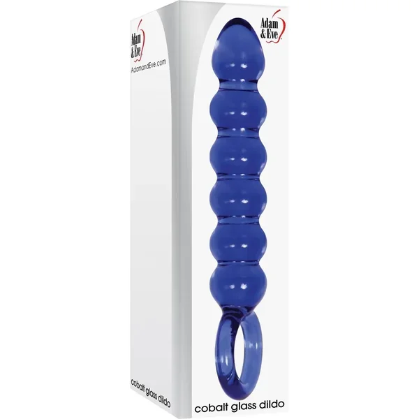 Adam and Eve – Cobalt Glass Dildo Beaded – Blue