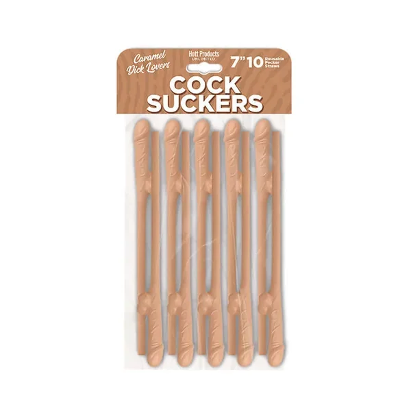 Add a Playful Twist to Your Party with Cock Suckers Pecker Straws – Caramel Lovers 10-Pack