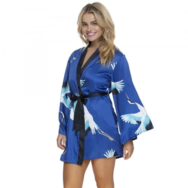 Adrienne Printed Kimono – Cranes –