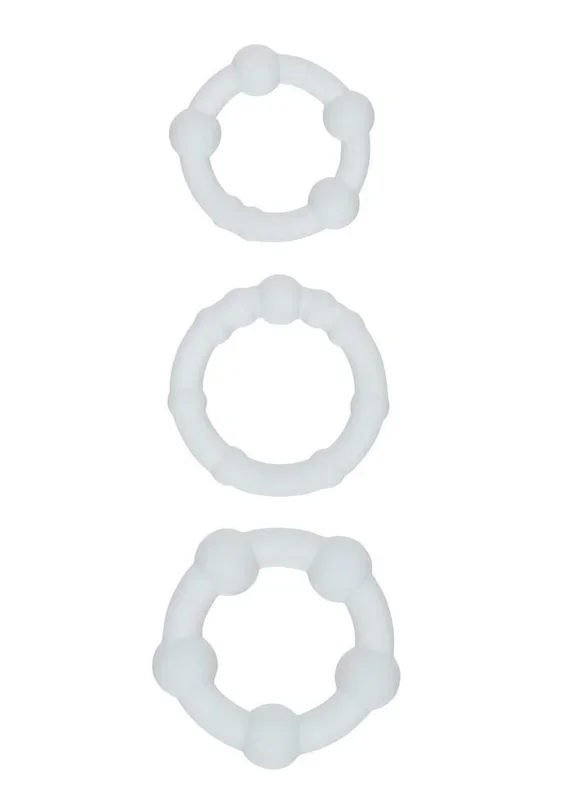 Alpha Liquid Silicone Beaded Rings Set – Clear