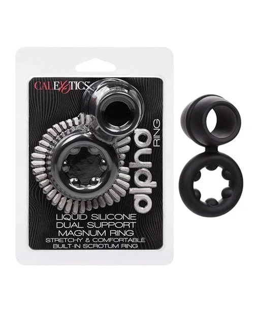 Alpha Liquid Silicone Dual Magnum Ring – Black