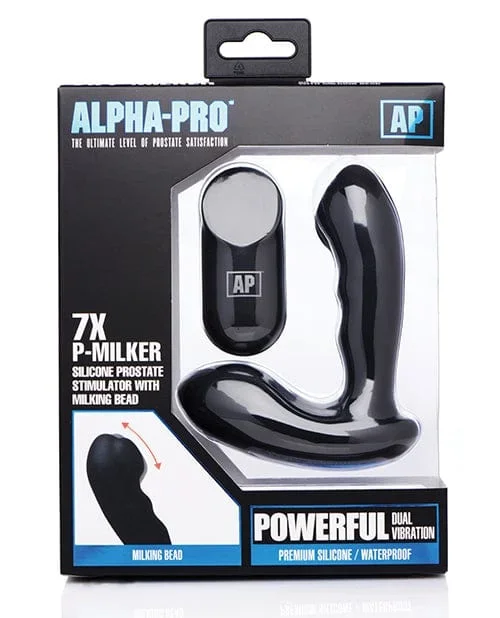 Alpha Pro 7x P-milker Prostate Stimulator with Milking Bead – Black