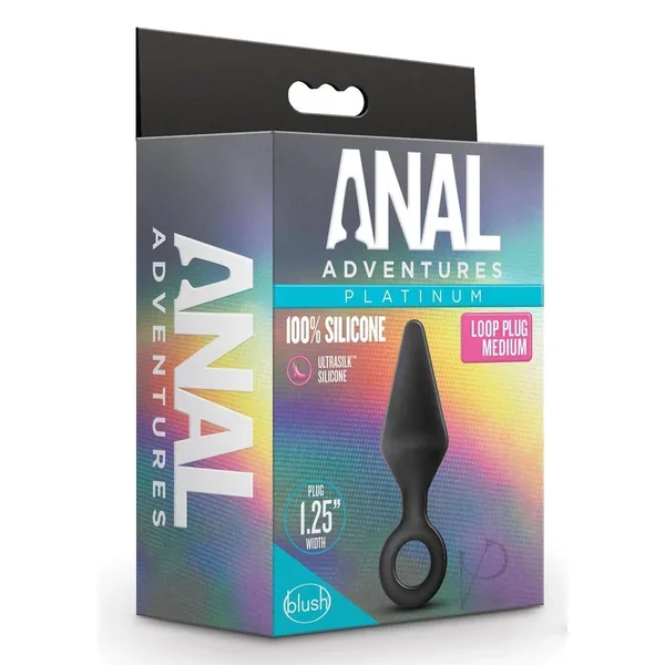 Anal Adventure Platinum Loop Plug Md