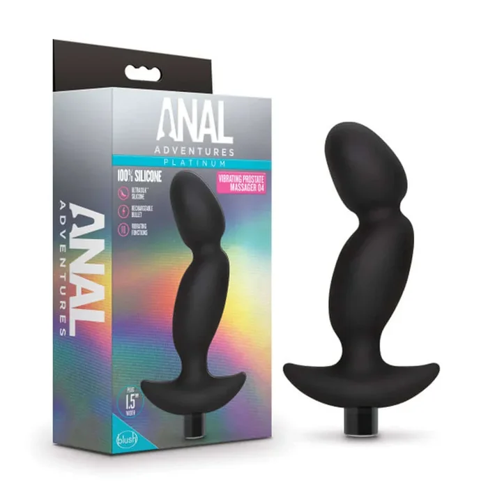 Anal Adventures – Platinum – Silicone Vibrating Prostate Massager 04 -Black