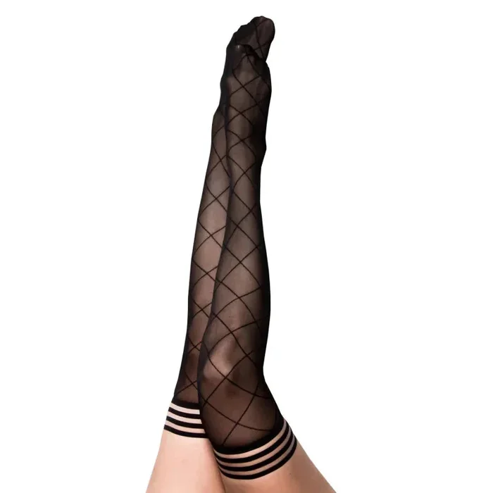 Anna – Diamond Thigh High – Size C – Black