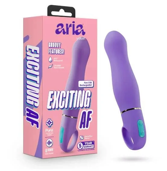 Aria Exciting AF Silicone Rechargeable Vibrator – Indigo Blue