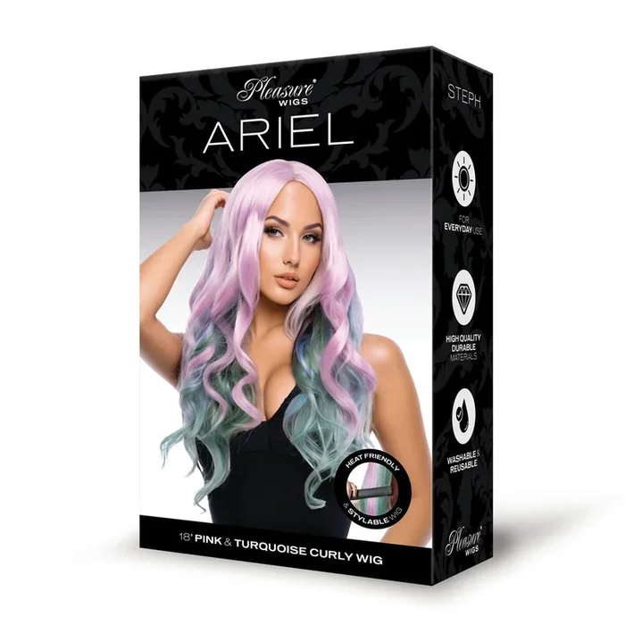 Ariel Premium Stylable Wig Pink Turquoise for Adult Intimacy