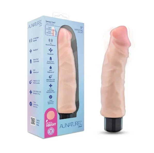Au Naturel Big Easy Vibrating Dildo 9 inches Vanilla