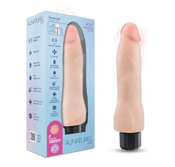 Au Naturel Vanilla Ice Vibrating Dildo 8.75 inches