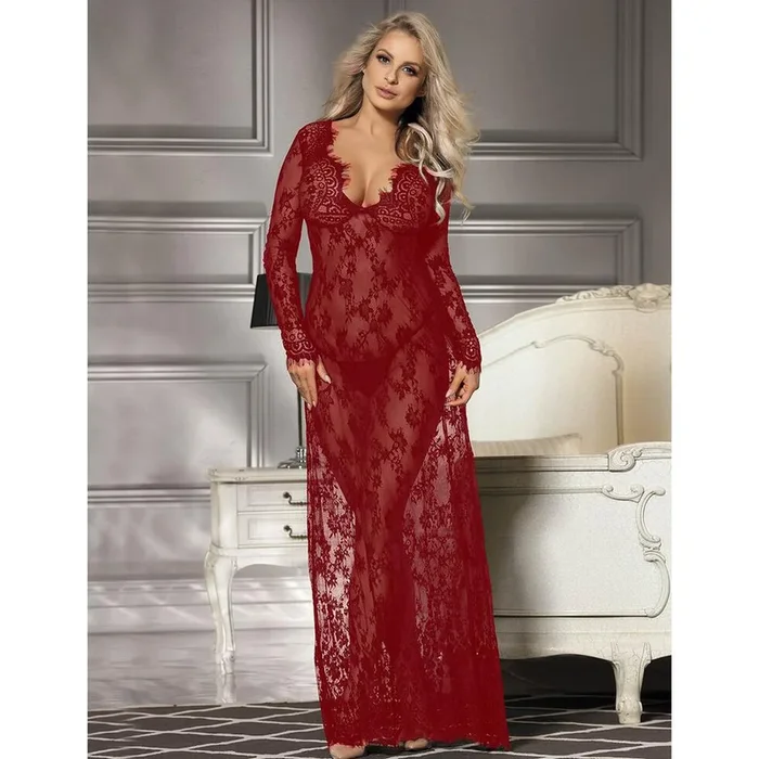 Aurora Lace Gown – Red