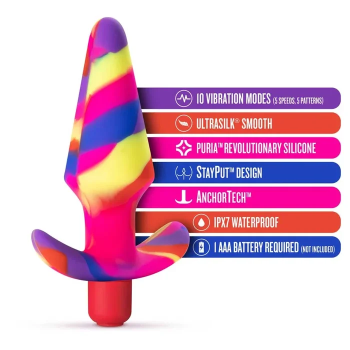 Avant Free Spirit Scarlet Artisan 5″ Vibrating Stayput™ Butt Plug