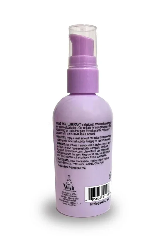 B-Luvd Anal Lubricant Water Based Gel