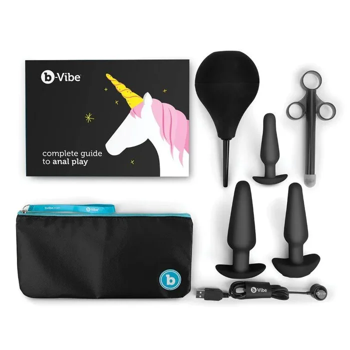 b-Vibe 7-Piece Anal Training & Education Set Black