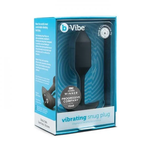 B-Vibe Vibrating Weighted Snug Plug – M 112 Gram Black
