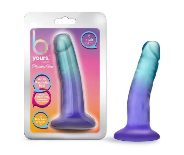 B Yours Morning Dew 5″ Dildo Indigo – Realistic Design with Suction Cup
