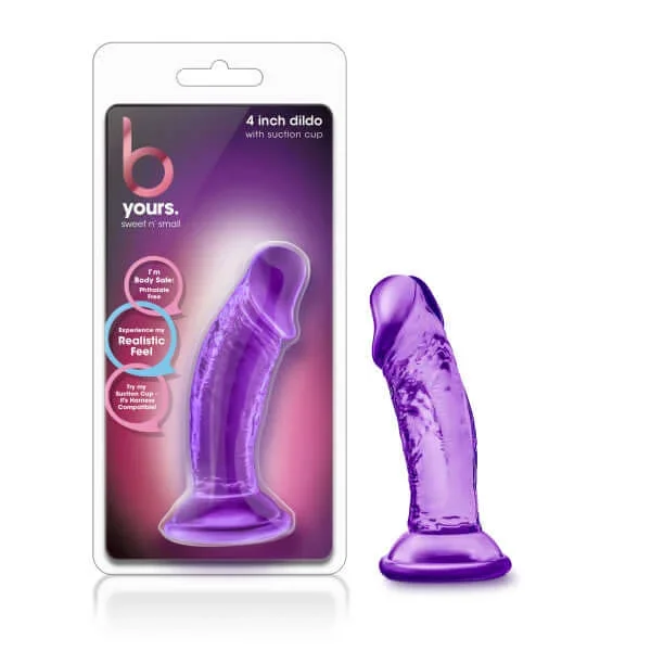 B Yours Sweet N Small 4-Inch Dildo with Suction Cup Purple