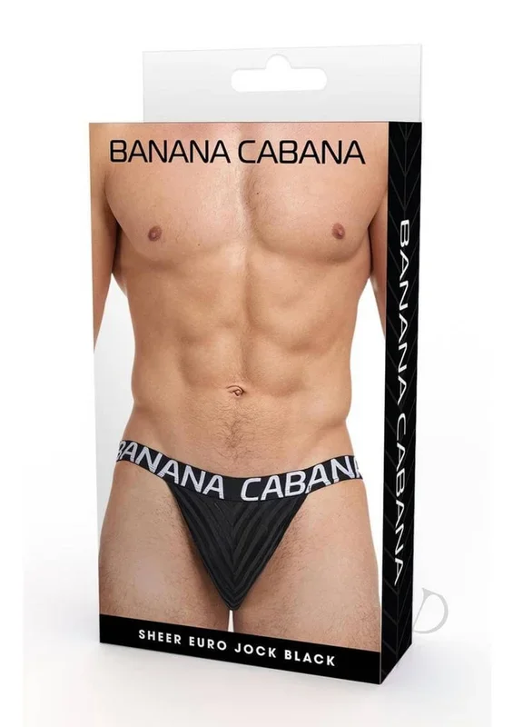 Banana Cabana Poly Jock Medium Large Black