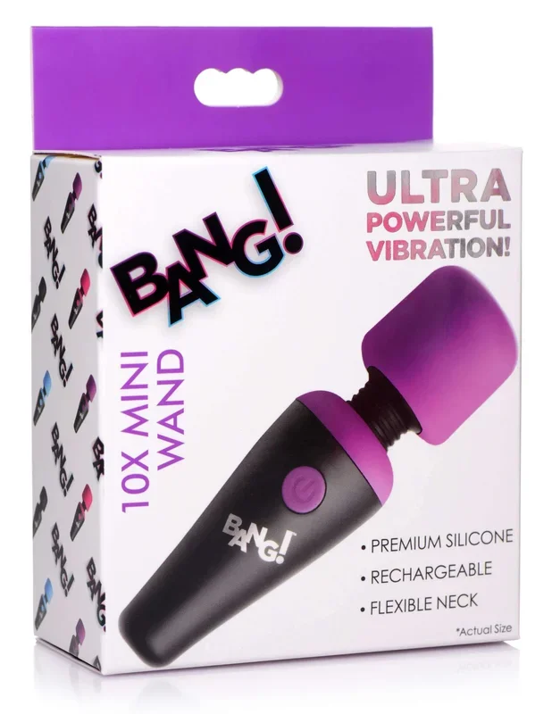 Bang – 10x Vibrating Mini Silicone Wand – Purple