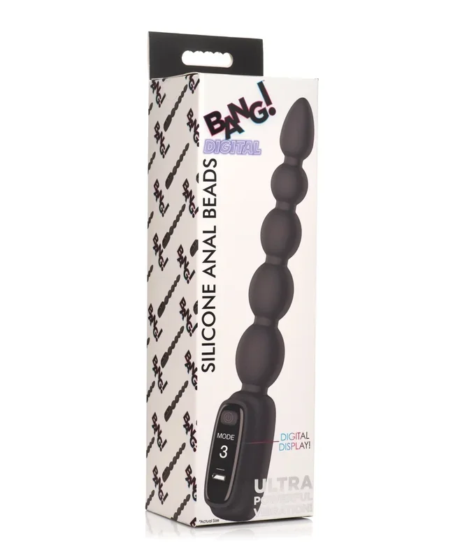 Bang! Digital Silicone Anal Beads – Black