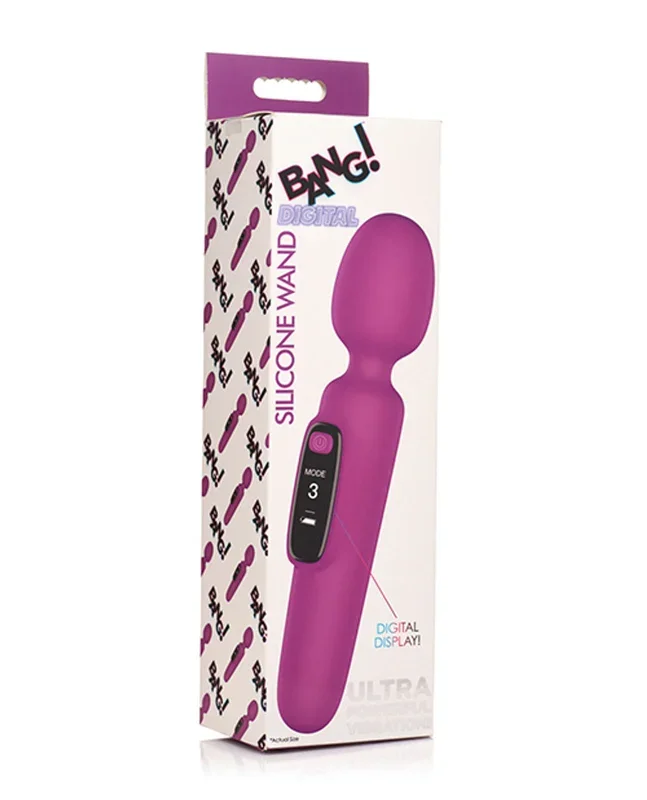 Bang Digital Silicone Wand Vibrator with 3 Speeds and Patterns