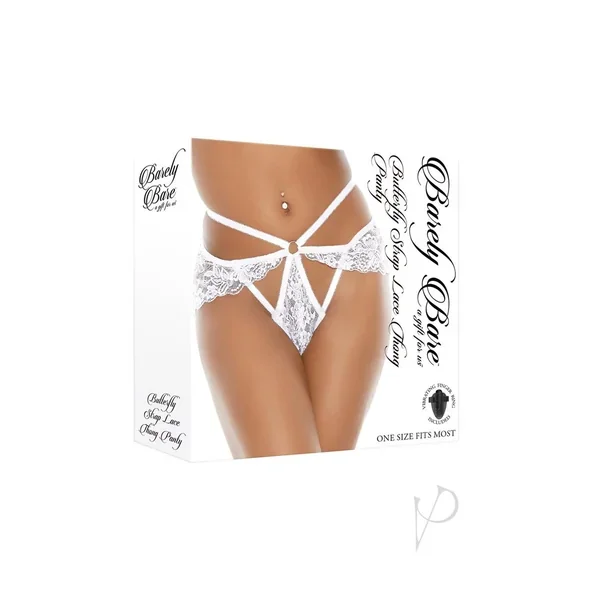 Barely B Butterfly Strap Thong Wht