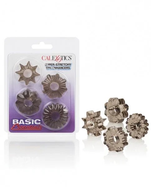 Basic Essentials Rings – Smoke Set of 4