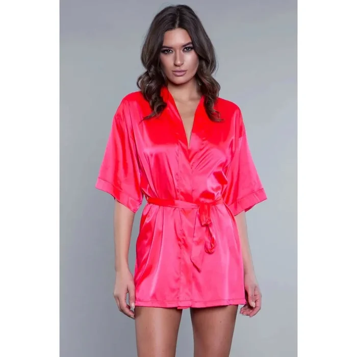 BeWicked Hot Pink Satin Robe – Queen